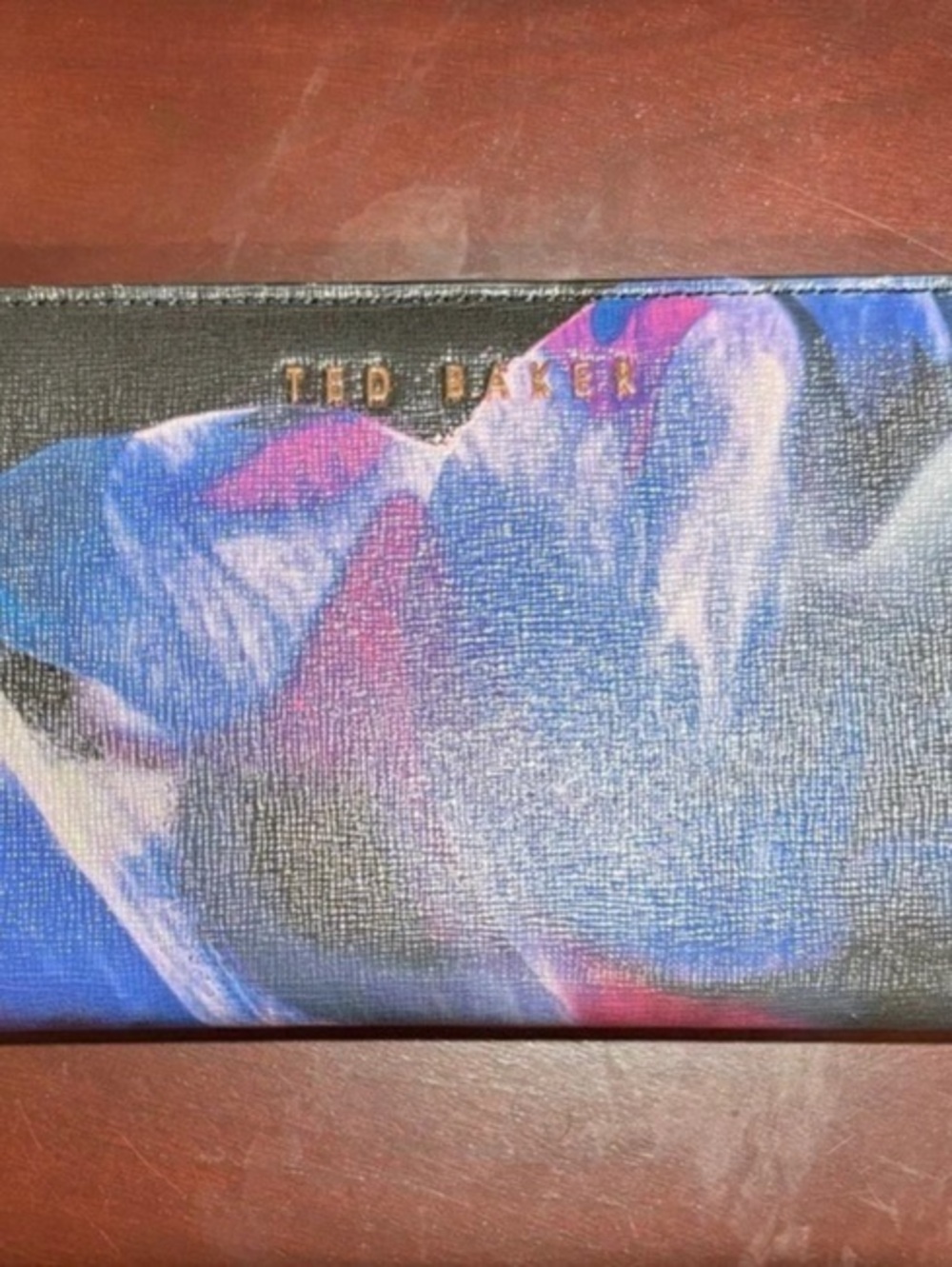 Ted Baker Abstract Wristlet Wallet in Black & Blue